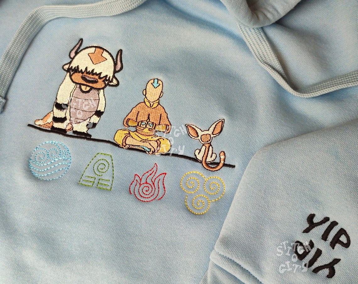 Embroidered Elements Characters Embroidered Sweatshirt Embroidered Hoodie