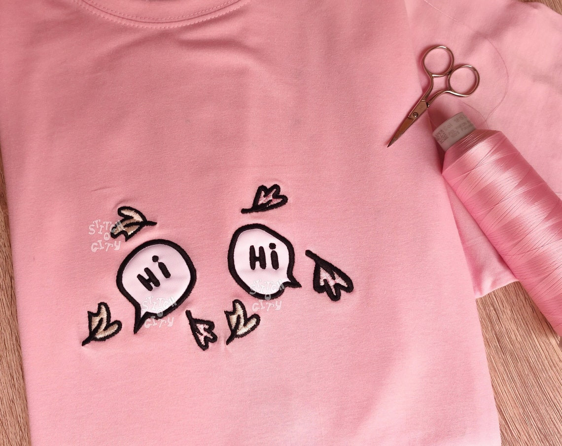 Embroidered Hi Hi Bubbles Chat Embroidered Tshirt