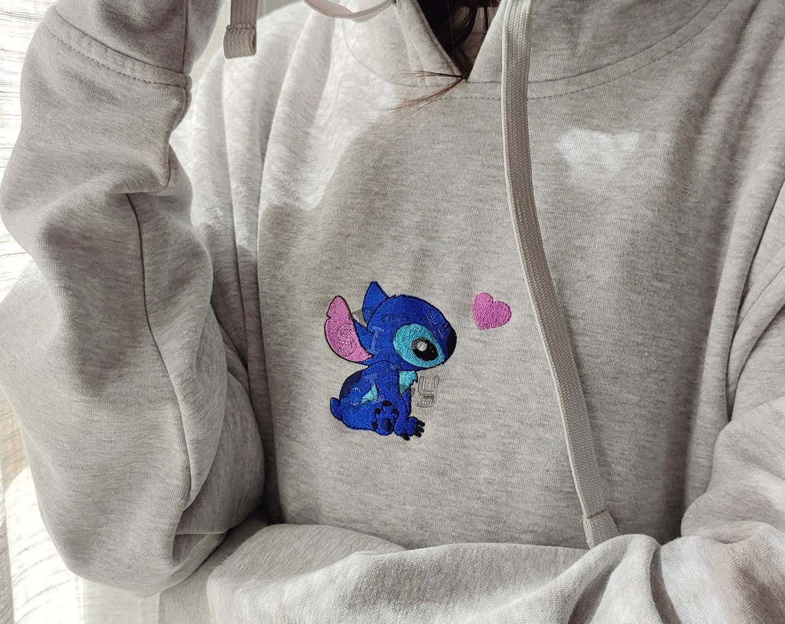 Embroidered Lovely Character Embroidered Sweatshirt Embroidered Hoodie Embroidered T Shirt Love Gifts