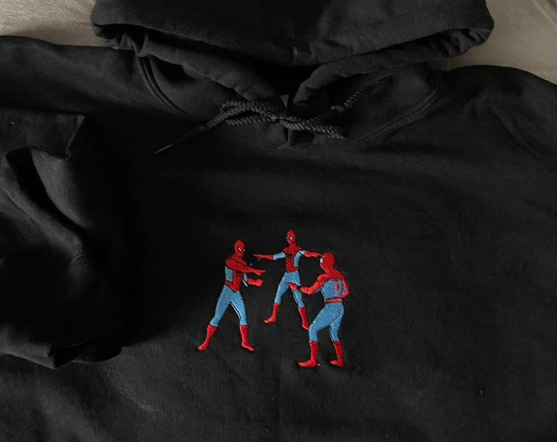 Embroidered Triple Spiderman Hoodie