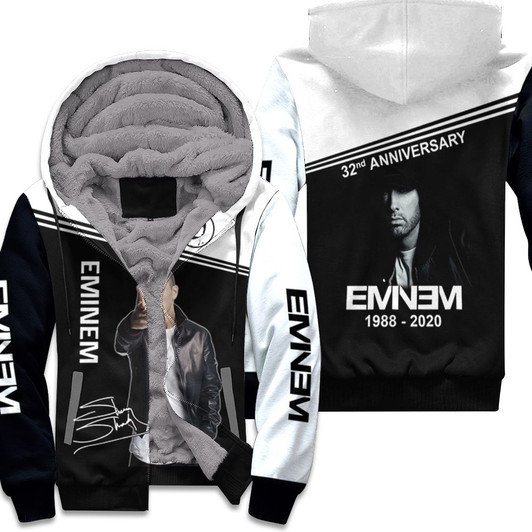 Eminem Signatures 32Nd Anniversary All Printed 3D Fleece Hoodie