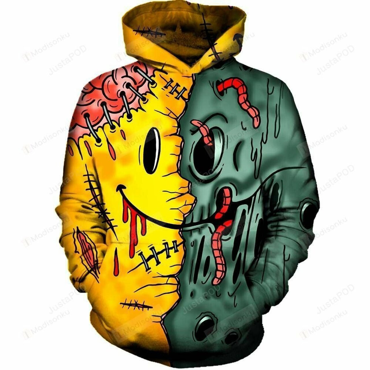 Emoji Zombie For Unisex 3d All Over Print Hoodie