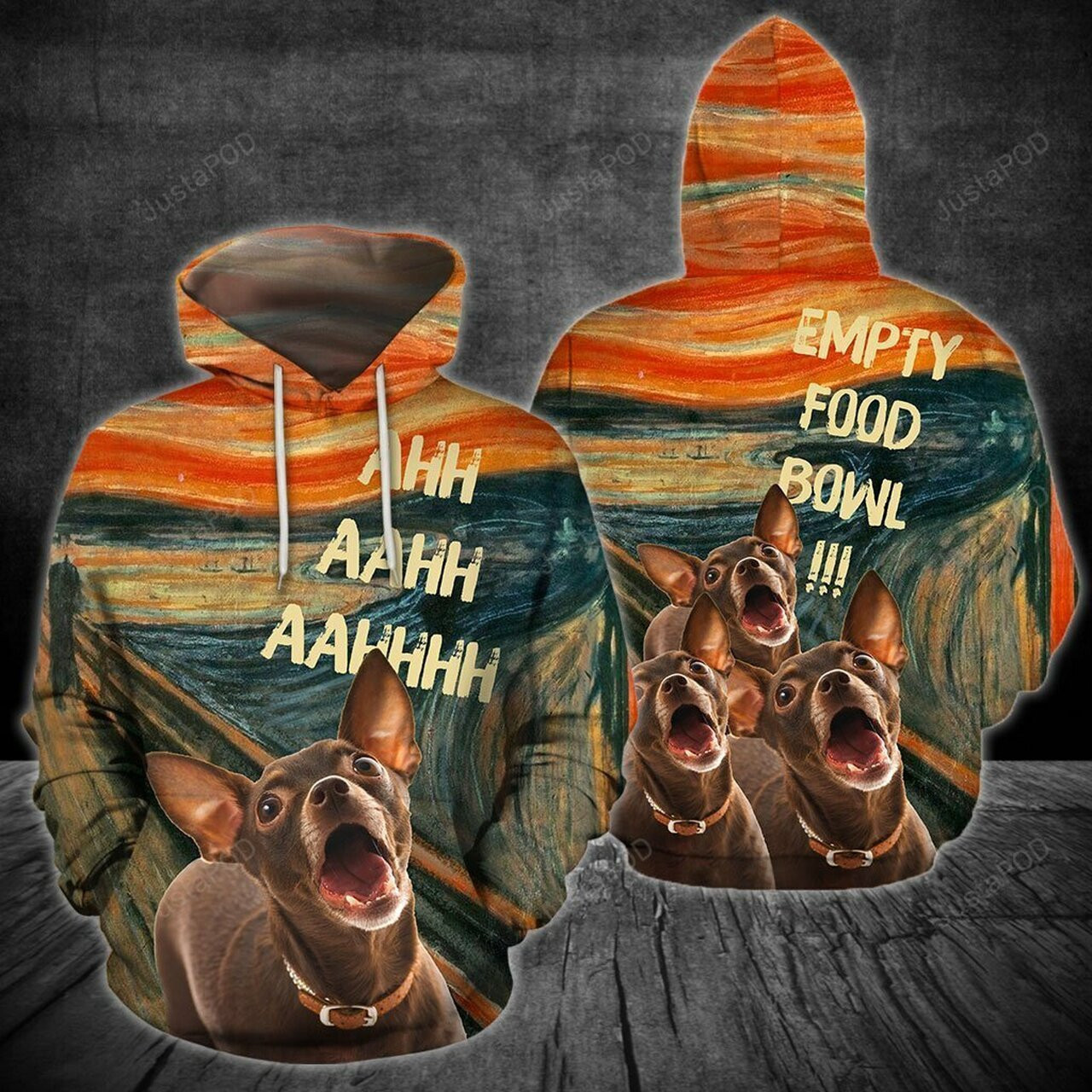 Empty Food Bowl The Scream Painting 3d All Over Print Hoodie