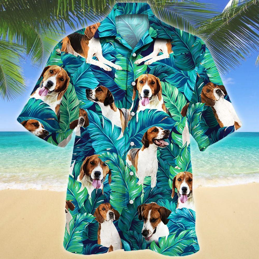 English Foxhound Dog Lovers Aloha Hawaiian Shirt Colorful Short Sleeve Summer Beach Casual Shirt For Men And Women