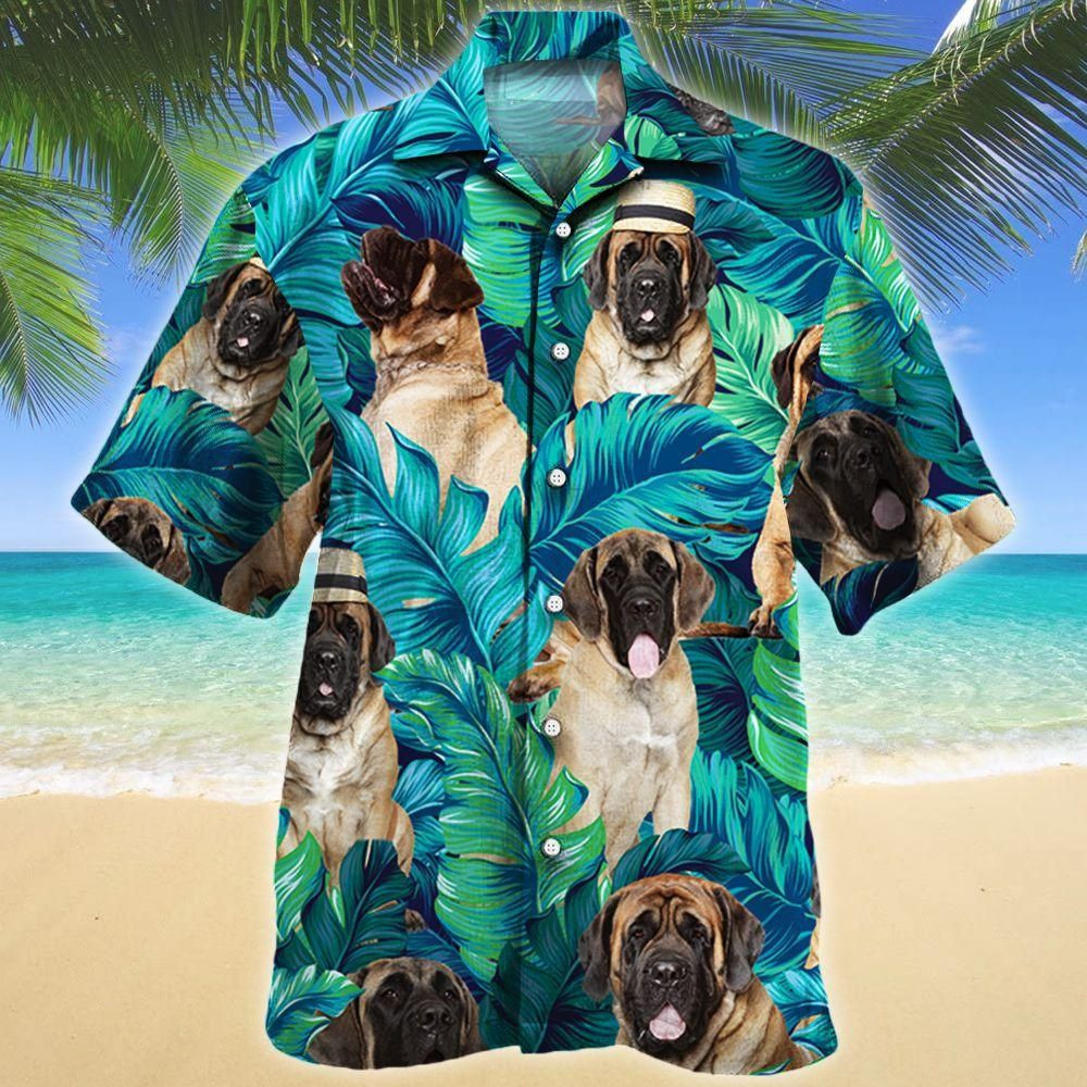 English Mastiff Dog Lovers Aloha Hawaiian Shirt Colorful Short Sleeve Summer Beach Casual Shirt For Men And Women