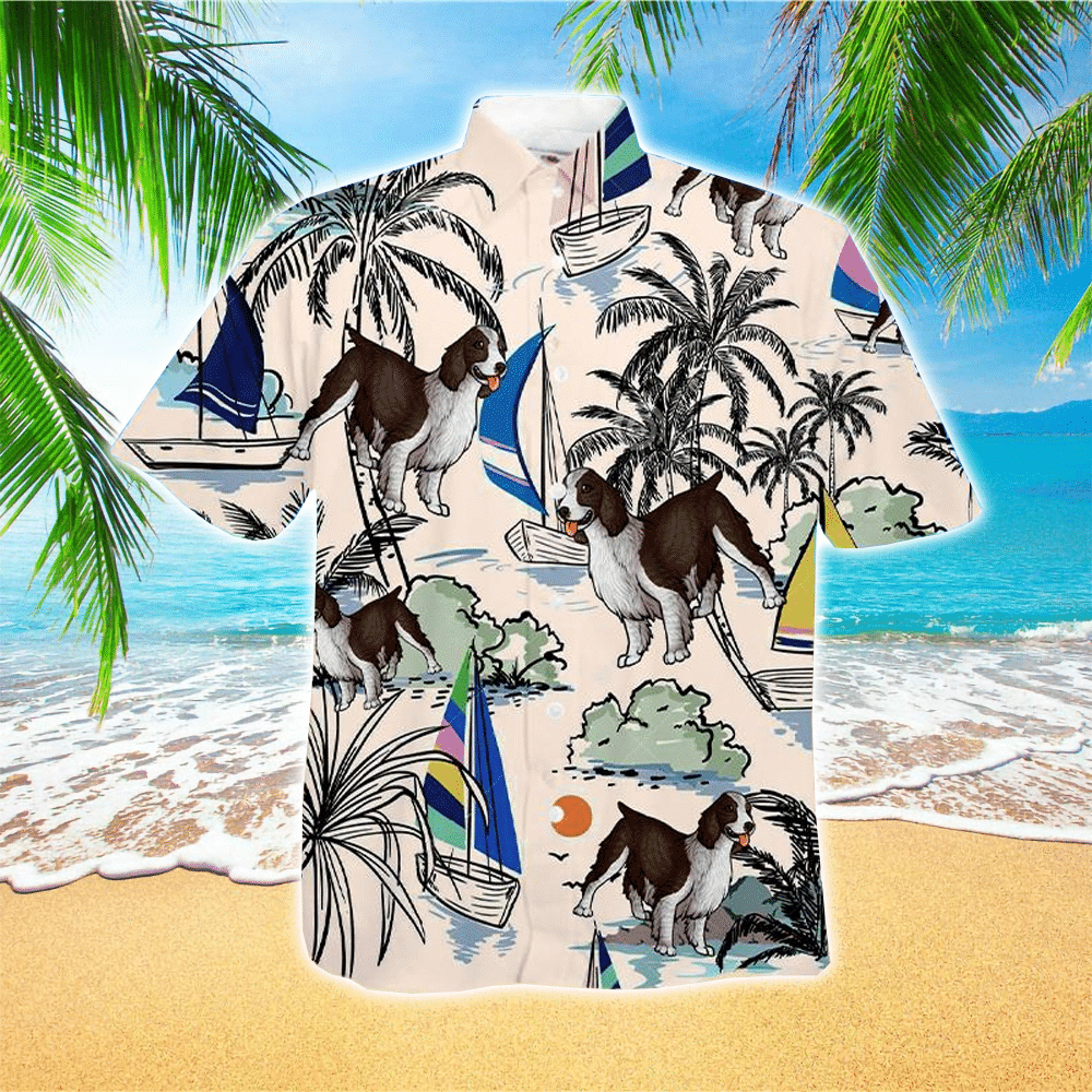 English Springer Spaniel Summer Beach Hawaiian Shirt for Men and Women