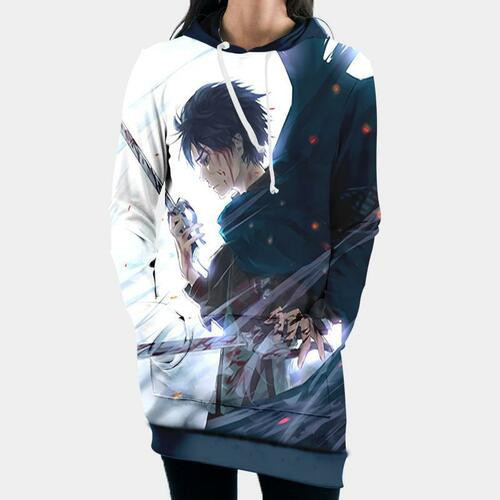 Eren Yeagar Cool 3d Hoodie Dress Sweater Dress Sweatshirt Dress Hoodie