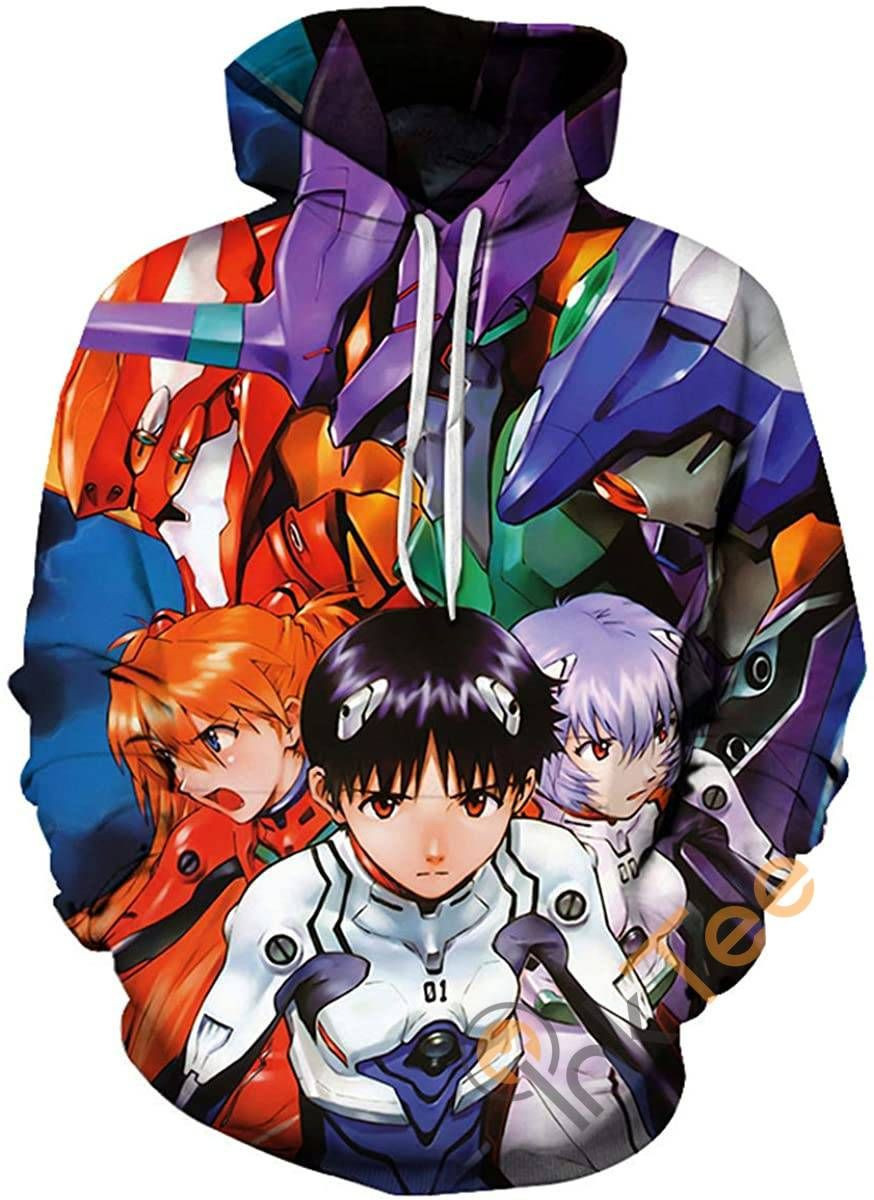 Evangelion Print Cosplay With Front Pocket Sku164 Hoodie 3D All Over Print