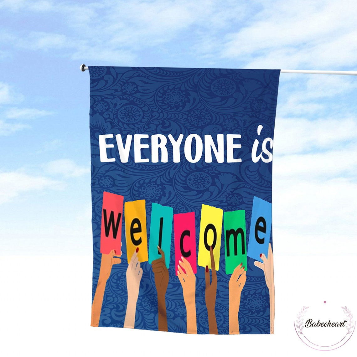 Everyone Is Welcome Flag LGBT Pride Flag Black History Flag Women Rights Flag Inclusion Flag Diversity Flag Equality Justice Flag