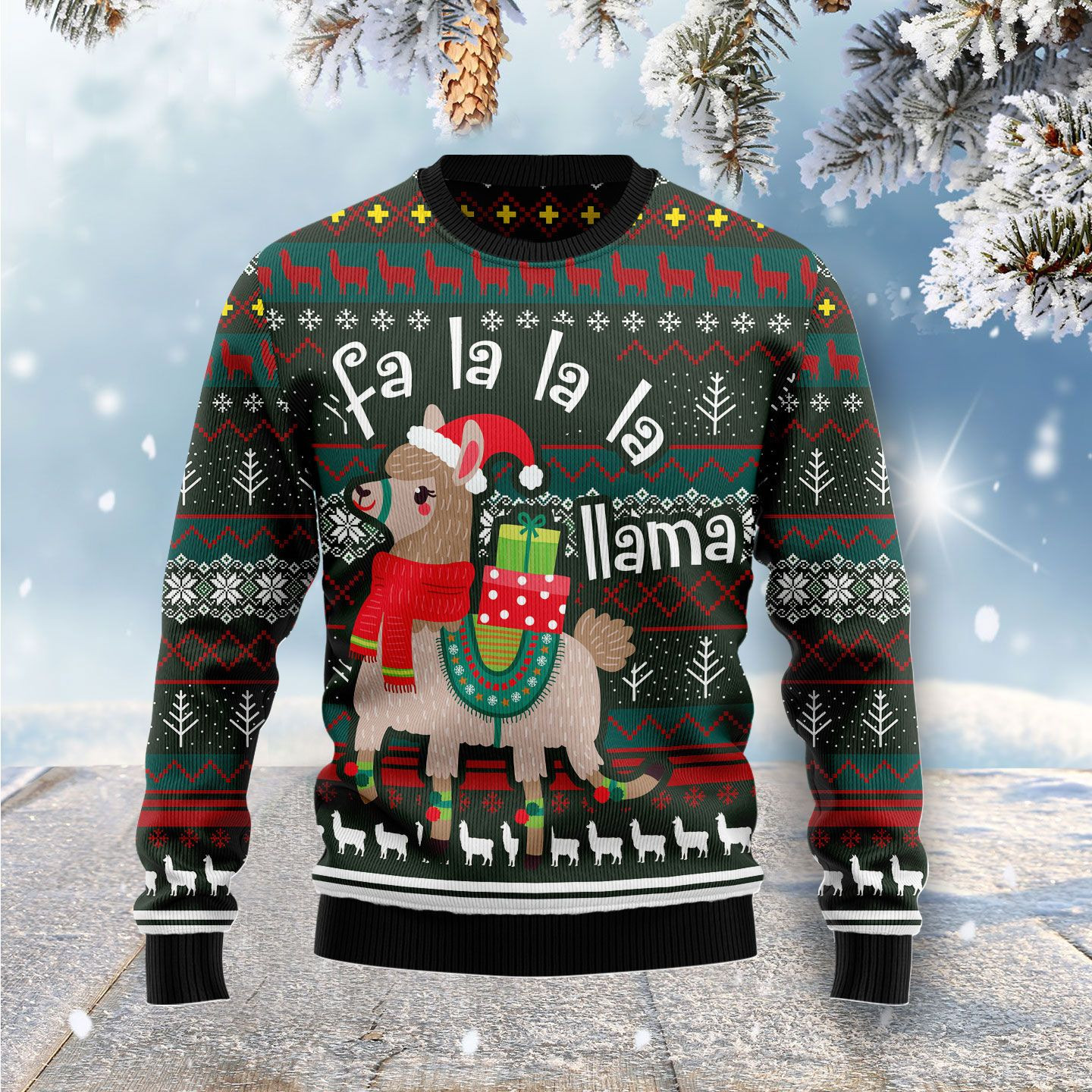 Fa La La La Llama Ugly Christmas Sweater Ugly Sweater For Men Women