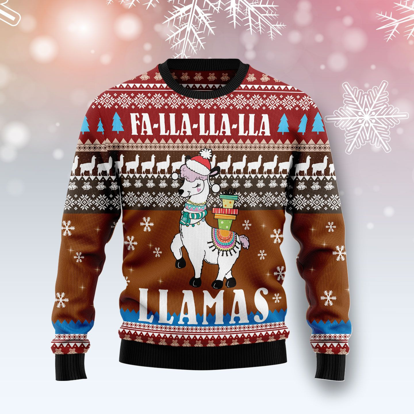 Fa Lla Lla Llamas Ugly Christmas Sweater Ugly Sweater For Men Women