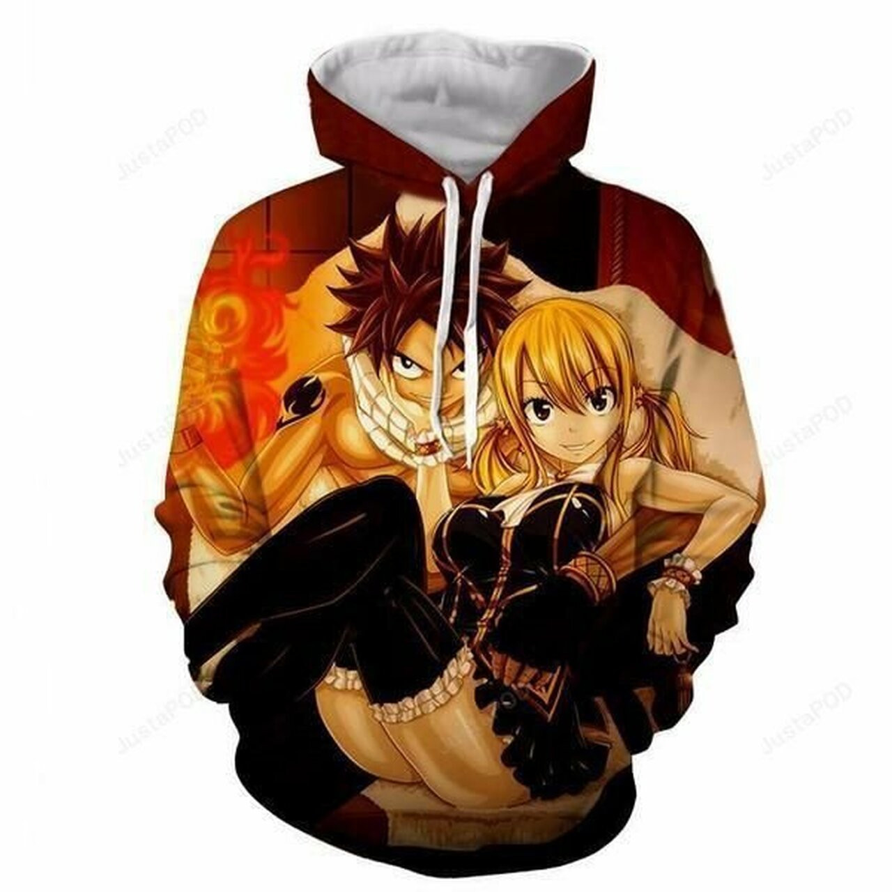 Fairy Tail Natsu And Lucy Sitting 3d All Over Print Hoodie