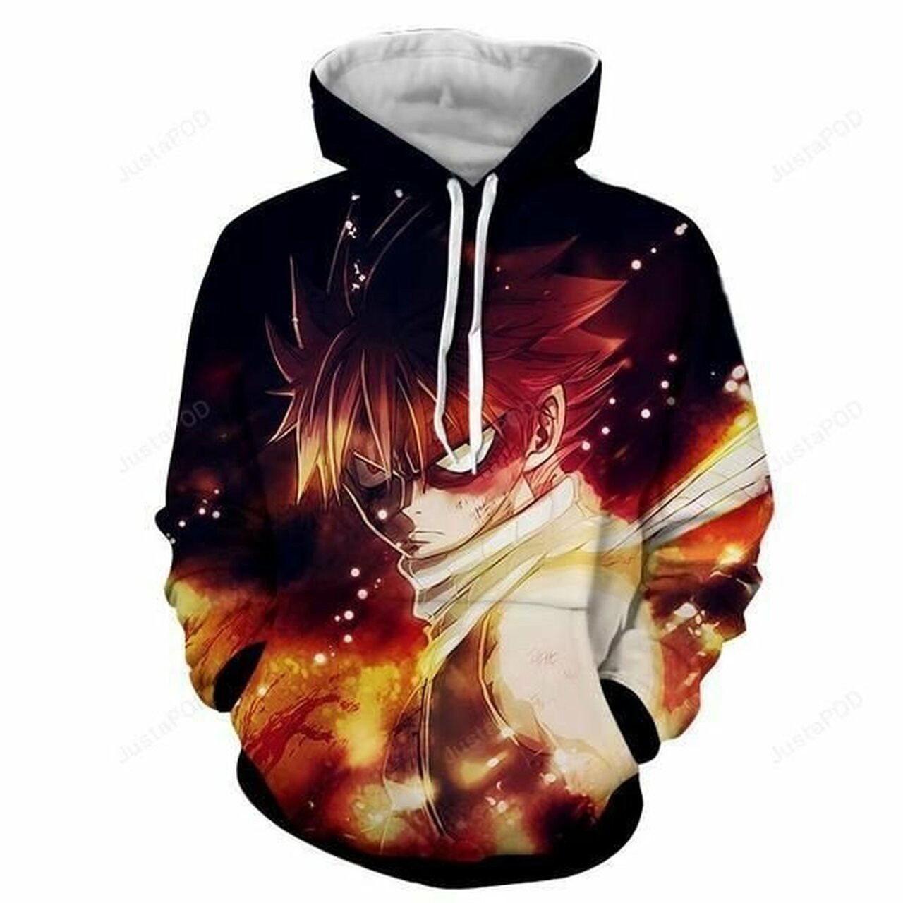 Fairy Tail Natsu Angry Face 3d All Over Print Hoodie