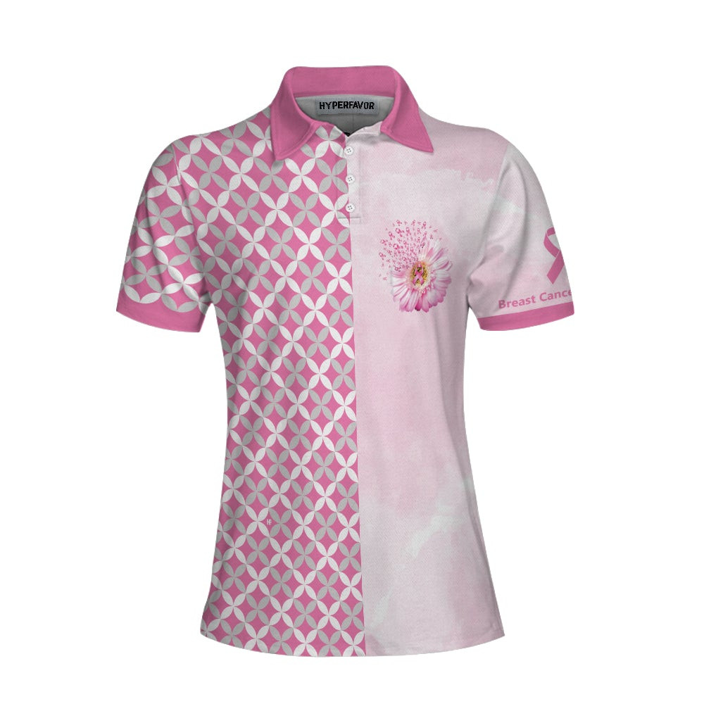 Faith Hope Love Breast Cancer Awareness Short Sleeve Women Polo Shirt Pink Breast Cancer Awareness Shirt