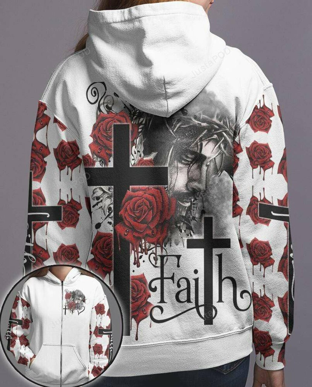 Faith Jesus Rose 3d All Over Print Hoodie