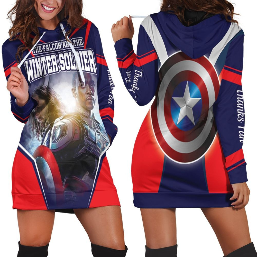 Falcon And The Winter Soldier Fighting Between Superheroes And Crime Hoodie Dress Sweater Dress Sweatshirt Dress