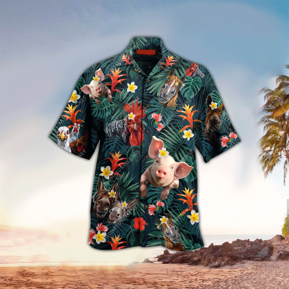 Farm Apparel Farm Hawaiian Button Up Shirt for Men and Women