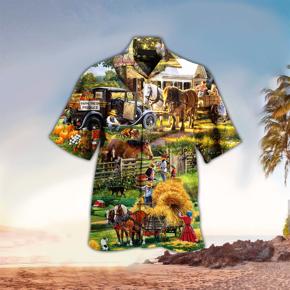 Farm Apparel Farm Hawaiian Button Up Shirt for Men and Women