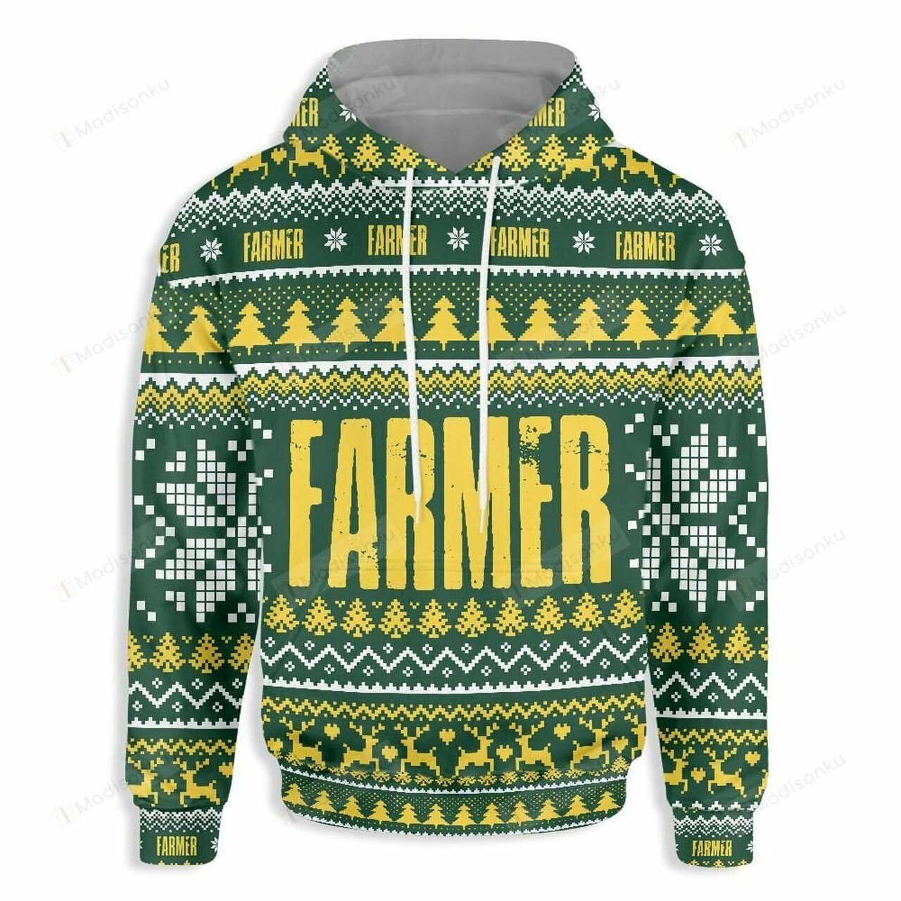 Farmer Happy Christmas 3d All Over Print Hoodie