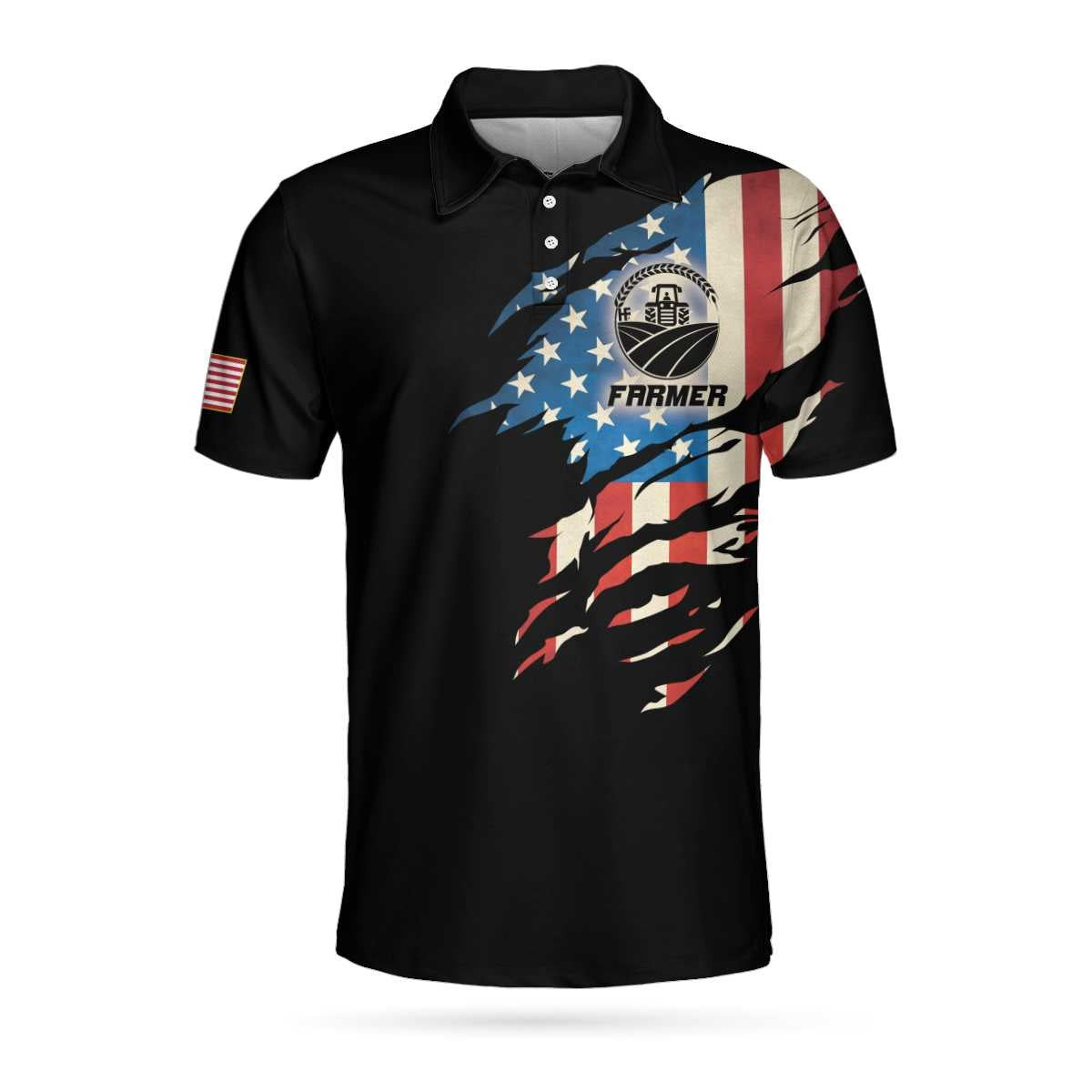 Farmer My Craft Allows Me To Farm Anything Polo Shirt American Flag Farmer Shirt For Men