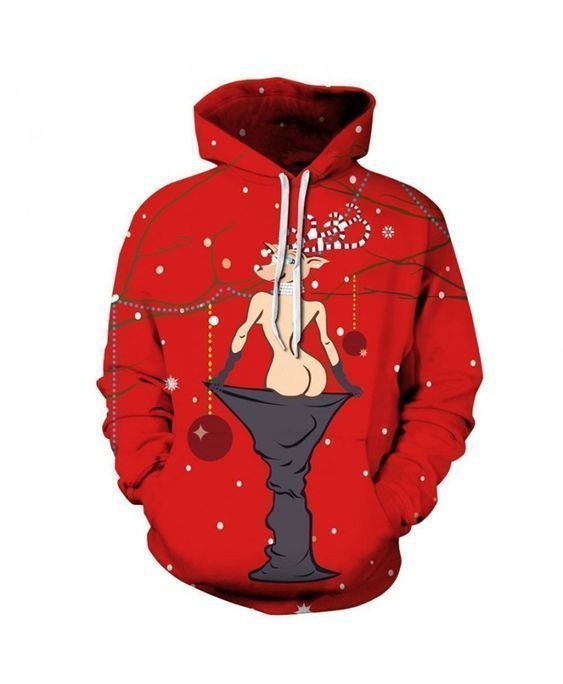 Fashion Red Couple Christmas Pullover And Zippered Hoodies Custom 3D Graphic Printed 3D Hoodie All Over Print Hoodie For Men For Women