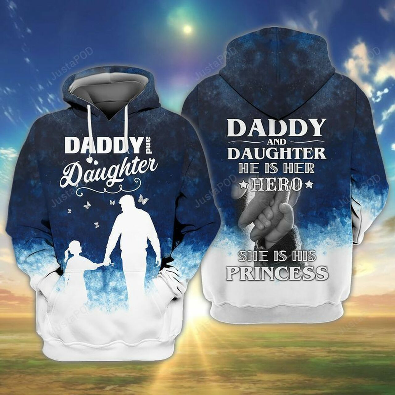 Fathers Day Daddy And Daughter He Is Her Hero She Is His Princess 3d All Over Print Hoodie