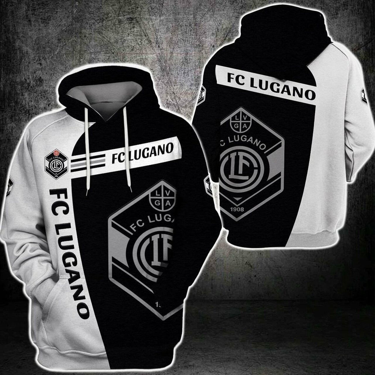 Fc Lugano 3d All Over Print Hoodie