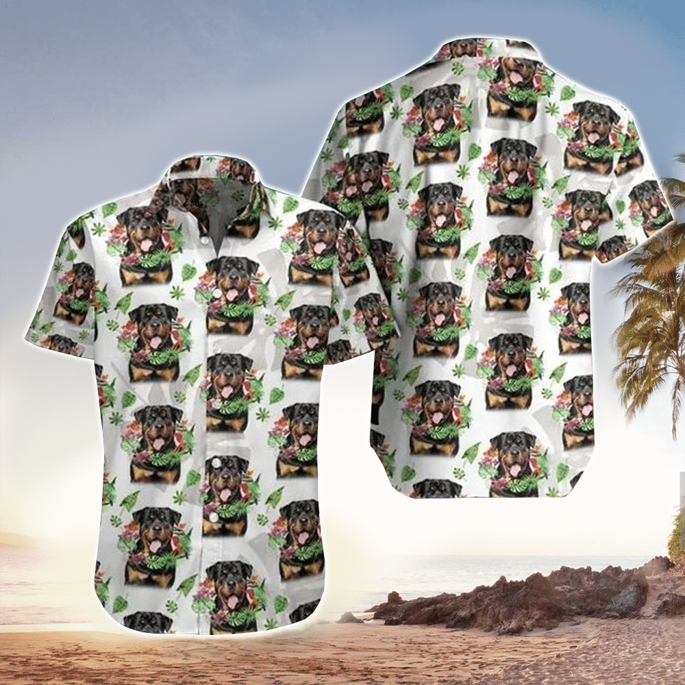Felacia Rottweiler Dog Tropical Hawaiian Shirt for Men and Women