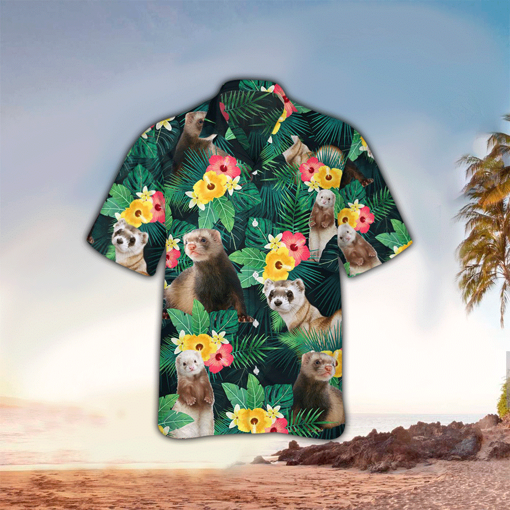 Ferrets Tropical Summer Vibes Edition Hawaiian Shirt for Men and Women