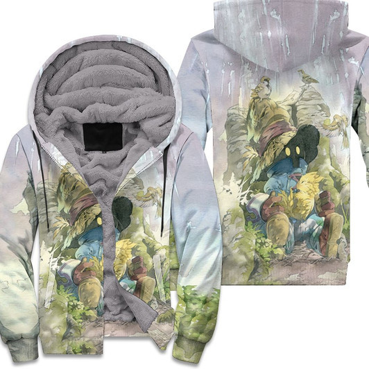 Final Fantasy Black Mage And Chocobo 3D Fleece Hoodie