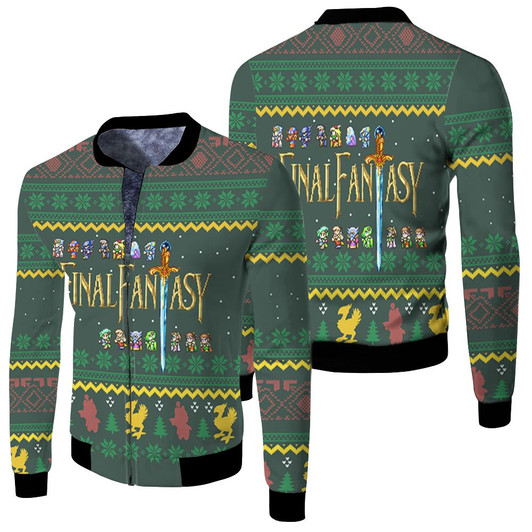 Final Fantasy Ugly Christmas Fleece Bomber Jacket