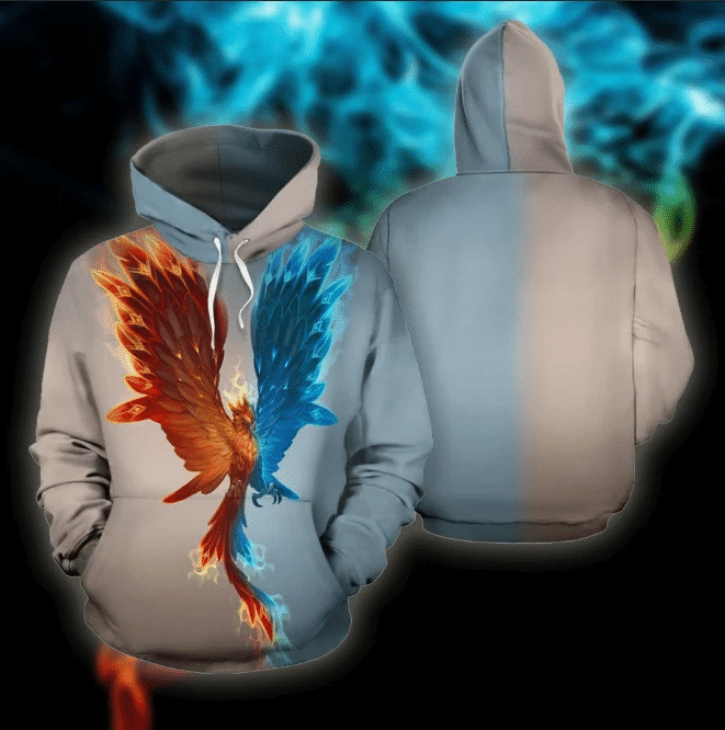 Fire And Water Phoenix 3D All Over Print | Hoodie | Unisex | Fu