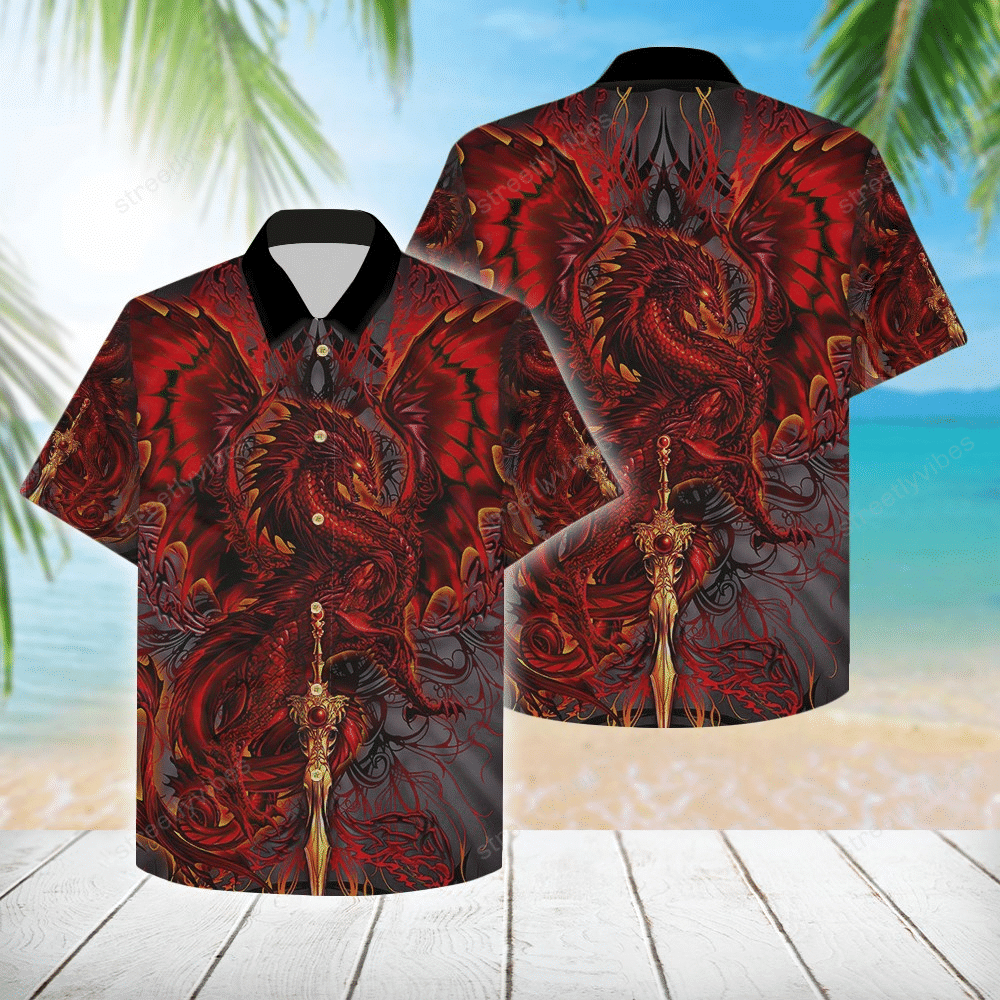 Fire Dragon Hawaiian Shirt Gift For Dragon Lover Hawaiian Shirt For Men