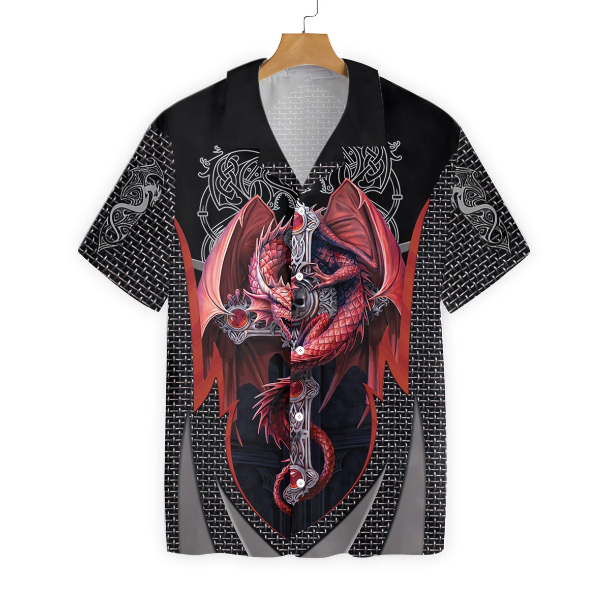 Fire Gothic Dragon Hawaiian Shirt