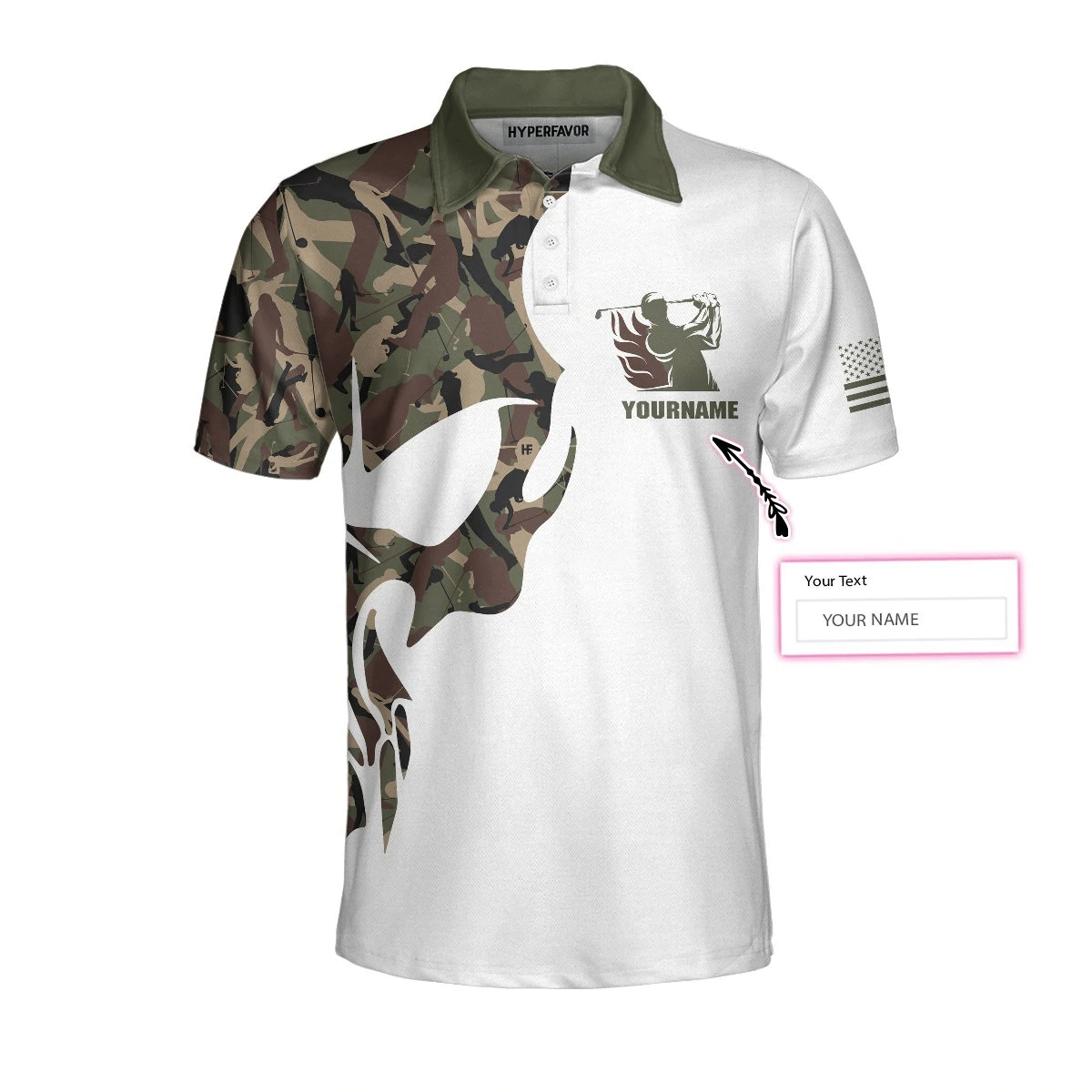 Fire In The Hole Veteran Custom Polo Shirt Camouflage Veteran Shirt For Veteran Golfers Customized Golf Gift