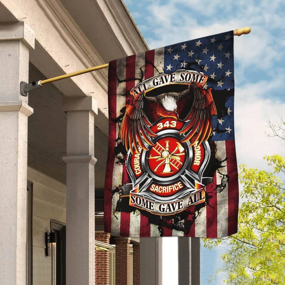 Firefighter 343 Never Forget Flag Patriot Day Garden Flag House Flag