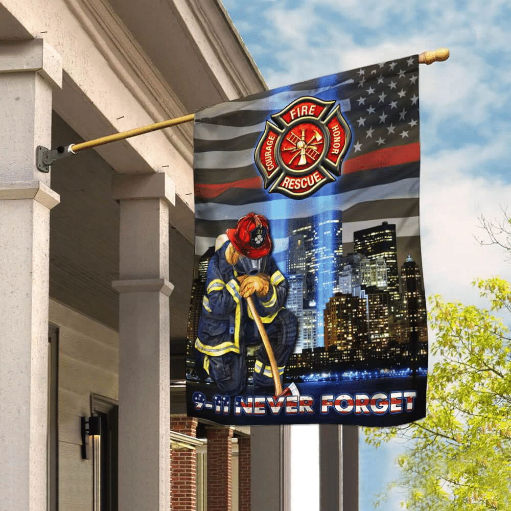 Firefighter 9-11 Never Forget Patriot Day Flag Garden Flag House Flag