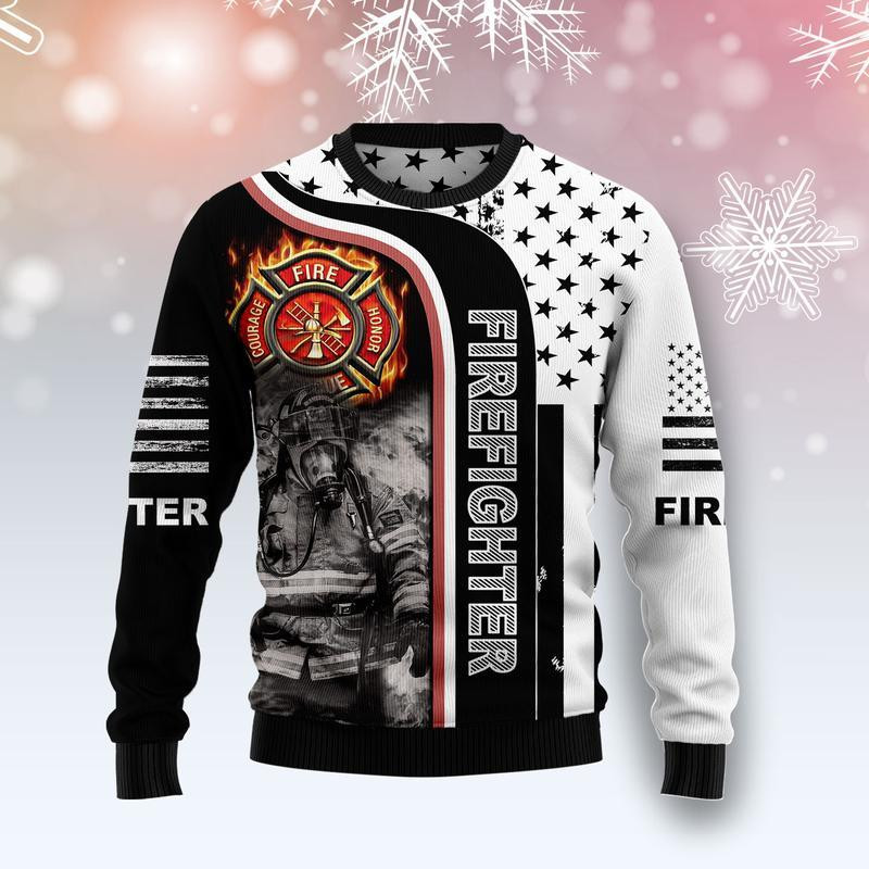 Firefighter Awesome Ugly Christmas Sweater, Ugly Sweater For Men Women, Holiday Sweater