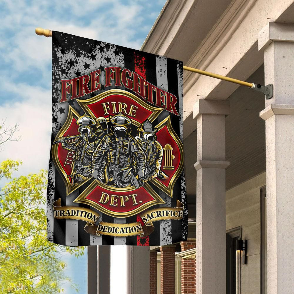 Firefighter Garden Flag House Flag
