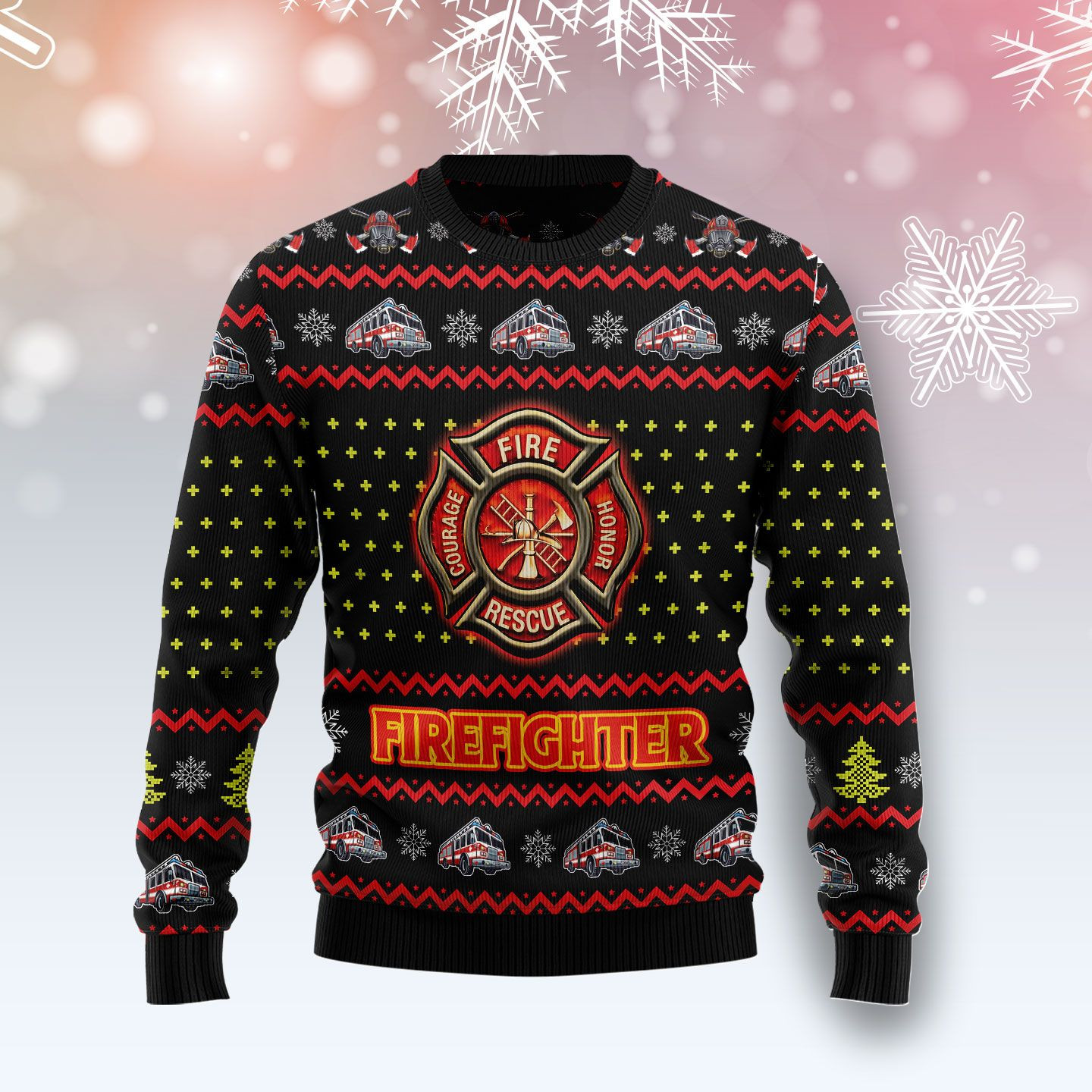 Firefighter Lover Ugly Christmas Sweater Ugly Sweater For Men Women