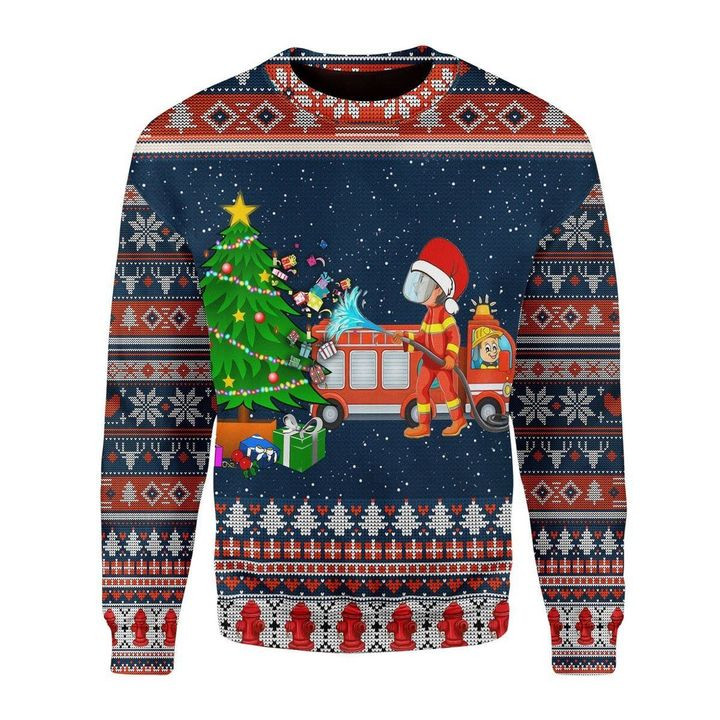 Firefighter Presents Ugly Christmas Sweater Ugly Sweater For Men Women