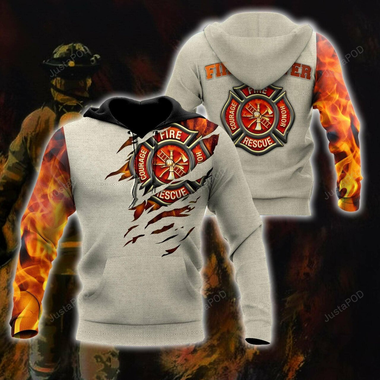 Firefighter Soldier 3d All Print Hoodie