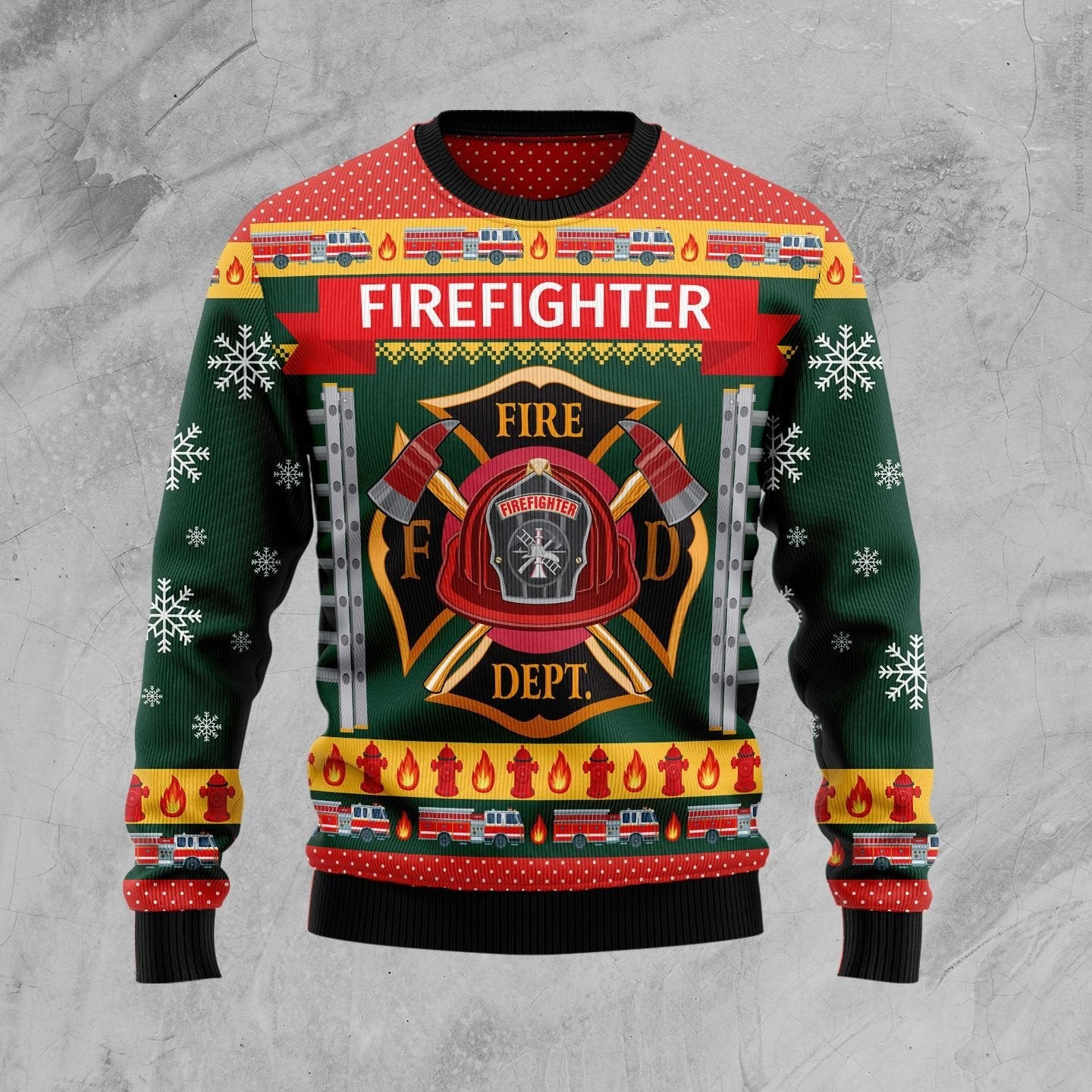 Firefighter Xmas Ugly Christmas Sweater Ugly Sweater For Men Women
