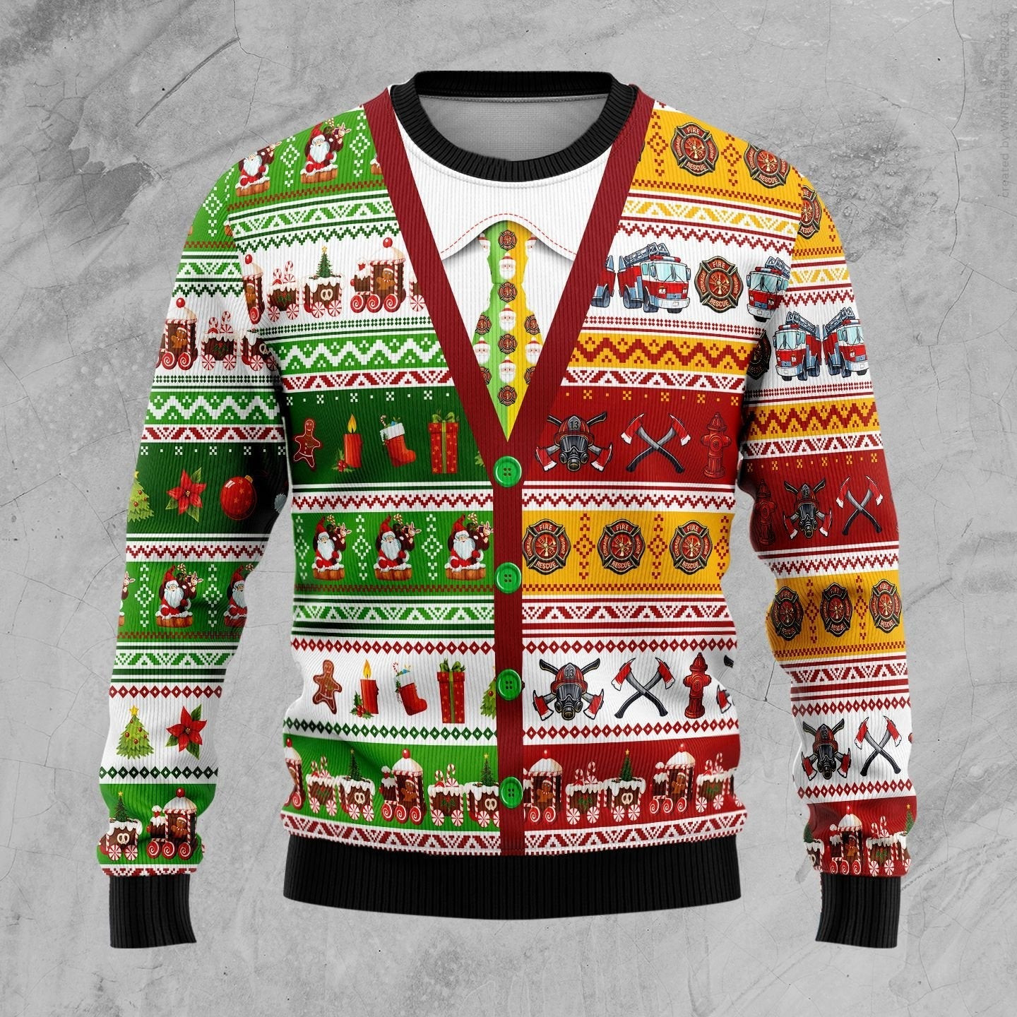 Firefighter Xmas Ugly Christmas Sweater