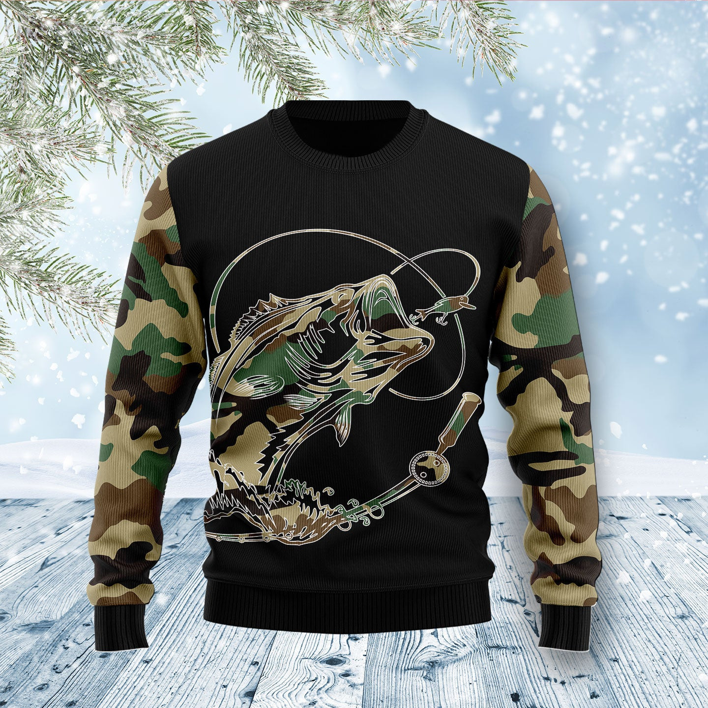 Fishing Dad Ugly Christmas Sweater