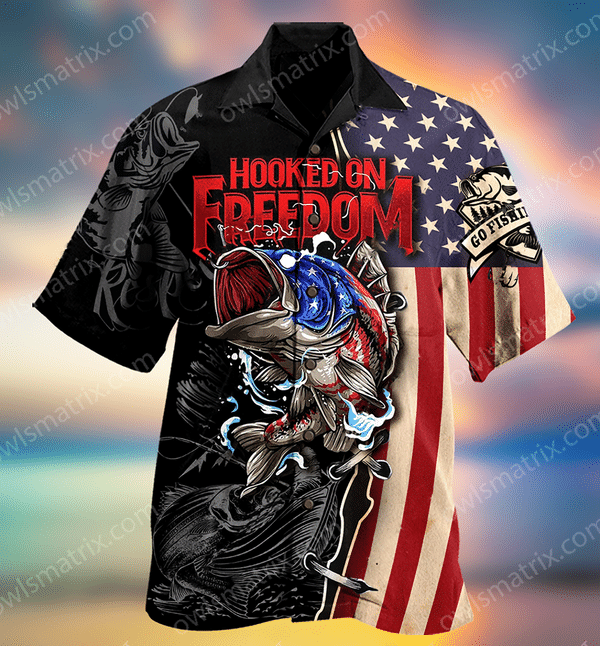 Fishing Hooked On Freedom Limited - Hawaiian Shirt Hawaiian Shirt For Men, Hawaiian Shirt For Women, Aloha Shirt