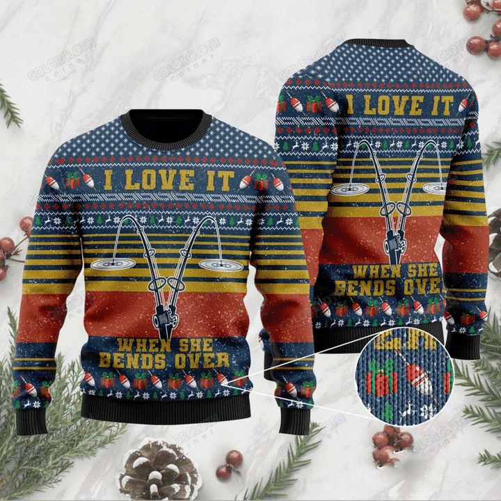 Fishing I Love It Ugly Christmas Sweater Ugly Sweater For Men Women, Holiday Sweater