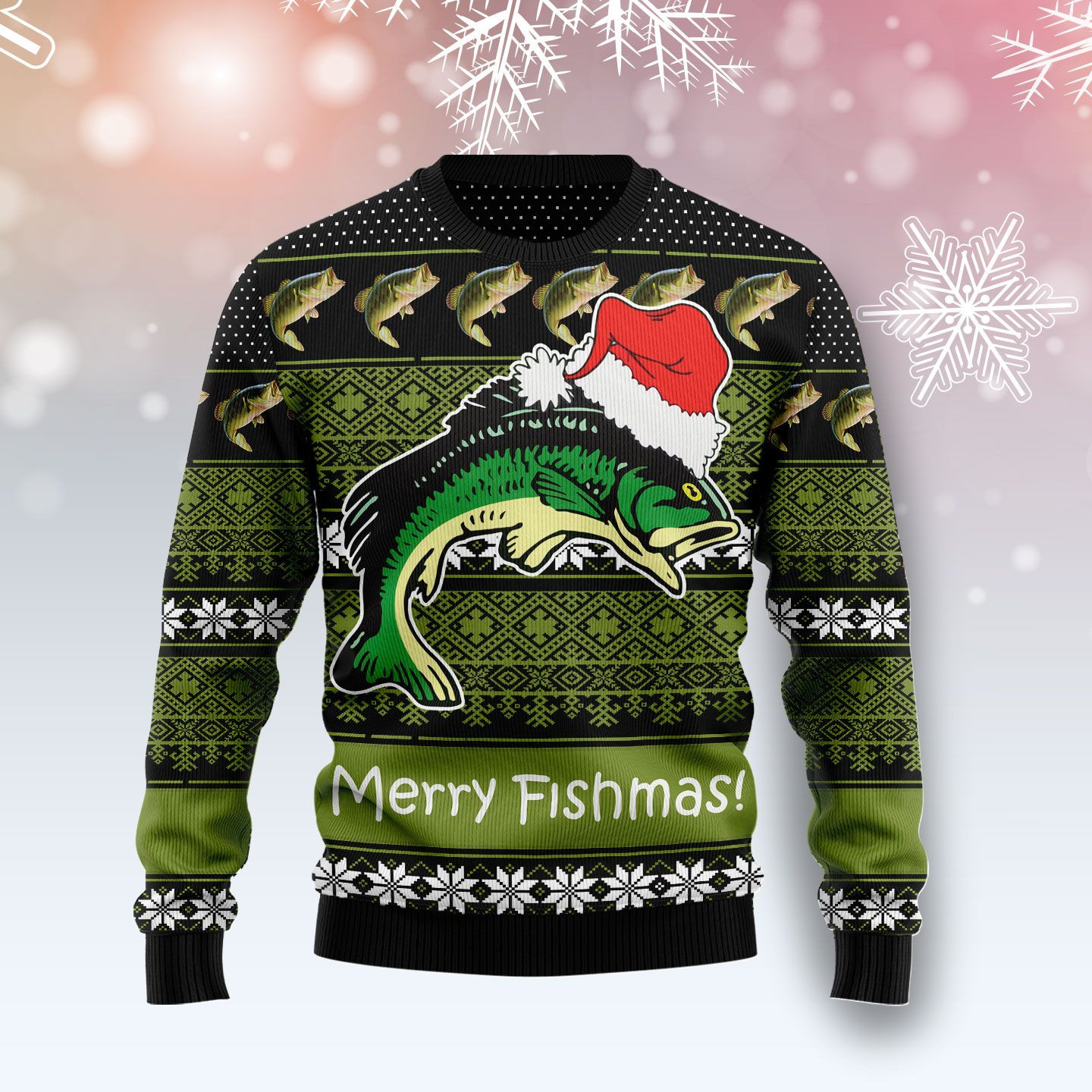 Fishing Merry Fishmas Ugly Christmas Sweater Ugly Sweater For Men Women