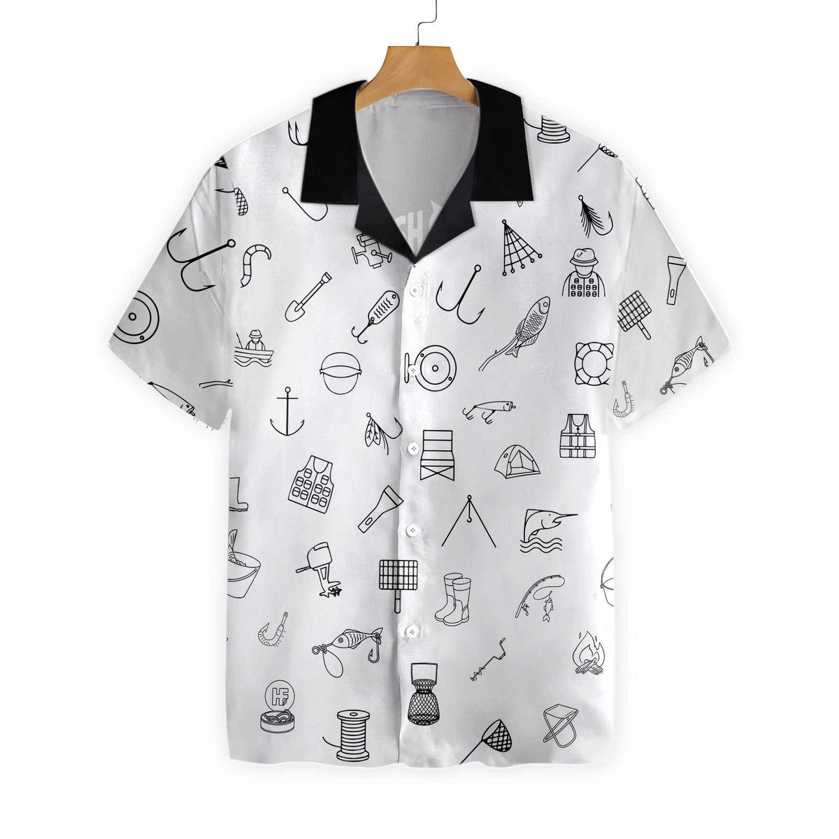 Fishing Pattern Hawaiian Shirt