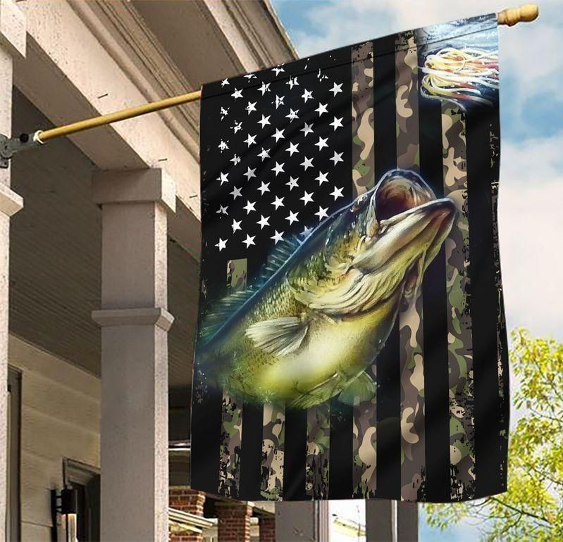 Fishing USA Flag Gift For Man Brother Father Grandpa 4th Of July Flag Home Us Garden Flag House Flag